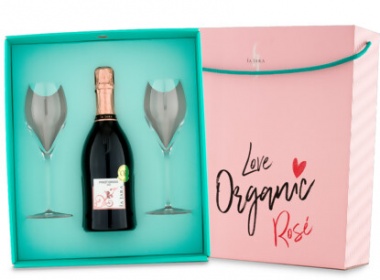 Paket LOVE BOX Spumante Pinot Grigio La Jara & 2 Gläser 